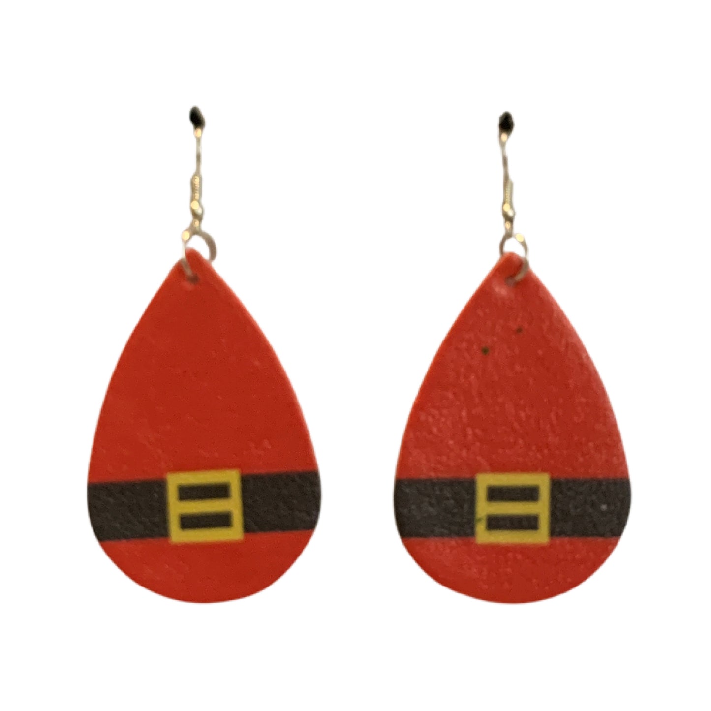 Faux Leather Teardrop Earring Christmas #1 MNC