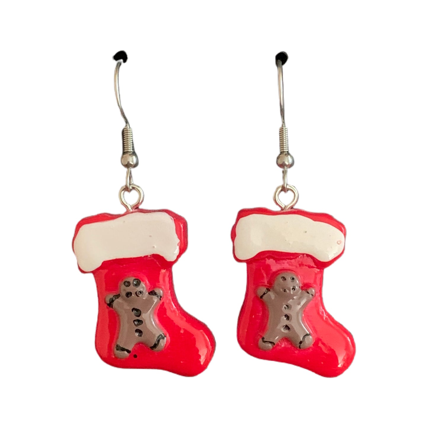Acrylic Dangle Drop Earring Christmas Boots Ginger Man MNC