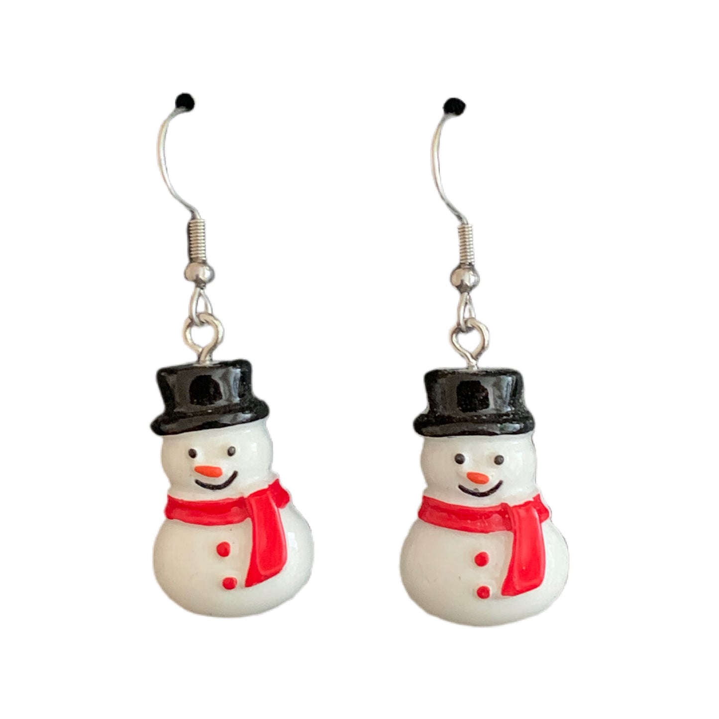 Acrylic Dangle Earrings Christmas Snowman-Scarf MNC