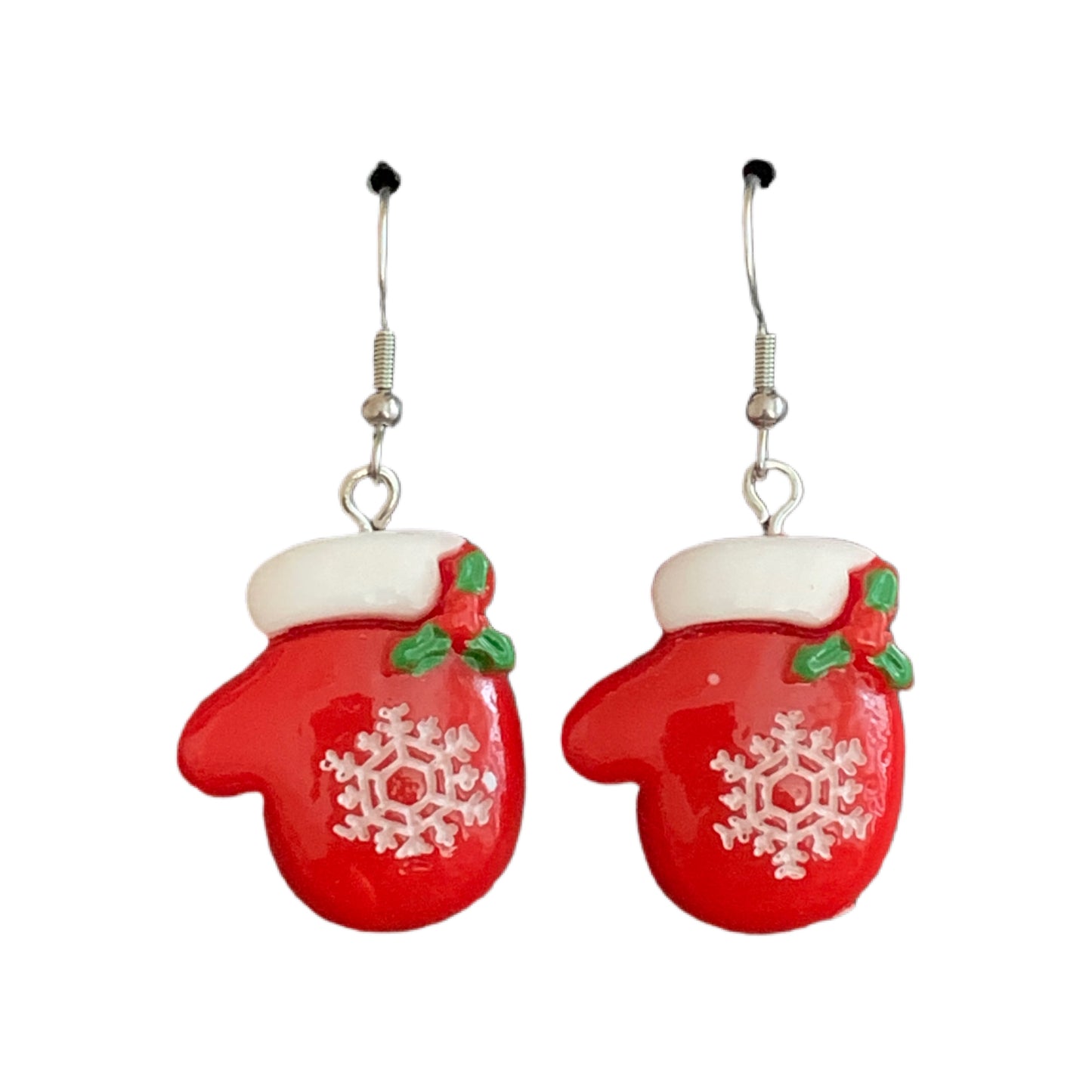Acrylic Dangle Drop Earring Christmas Mittens MNC