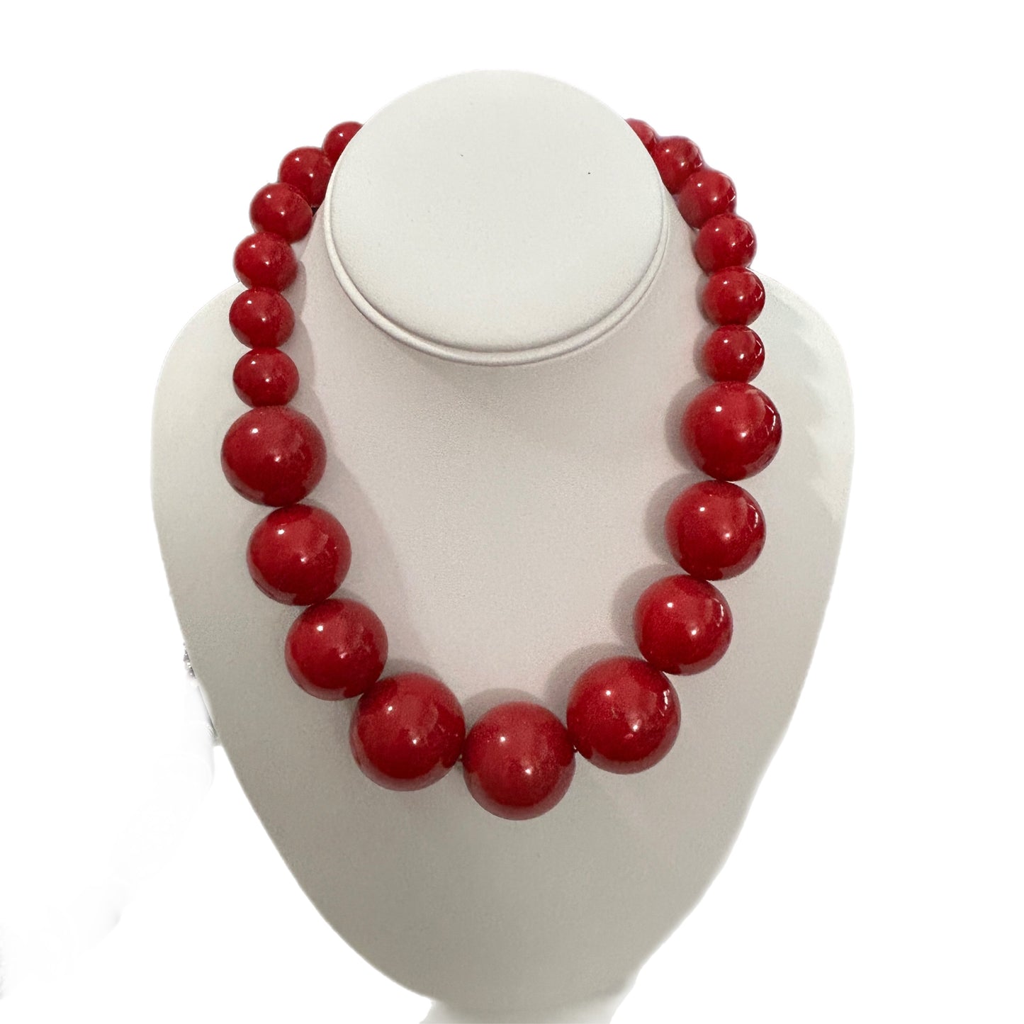 Cherry Red Pearl Necklace MN