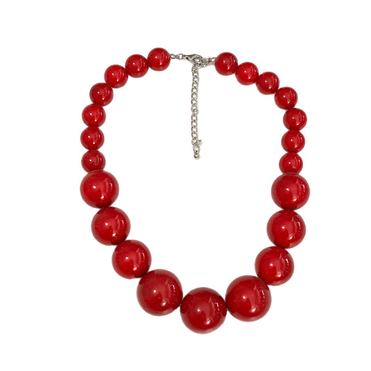 Cherry Red Pearl Necklace MN