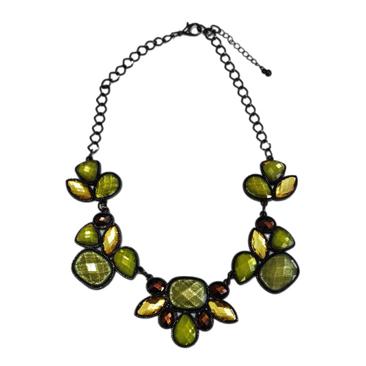 Copper-tone Green Acrylic Necklace MN