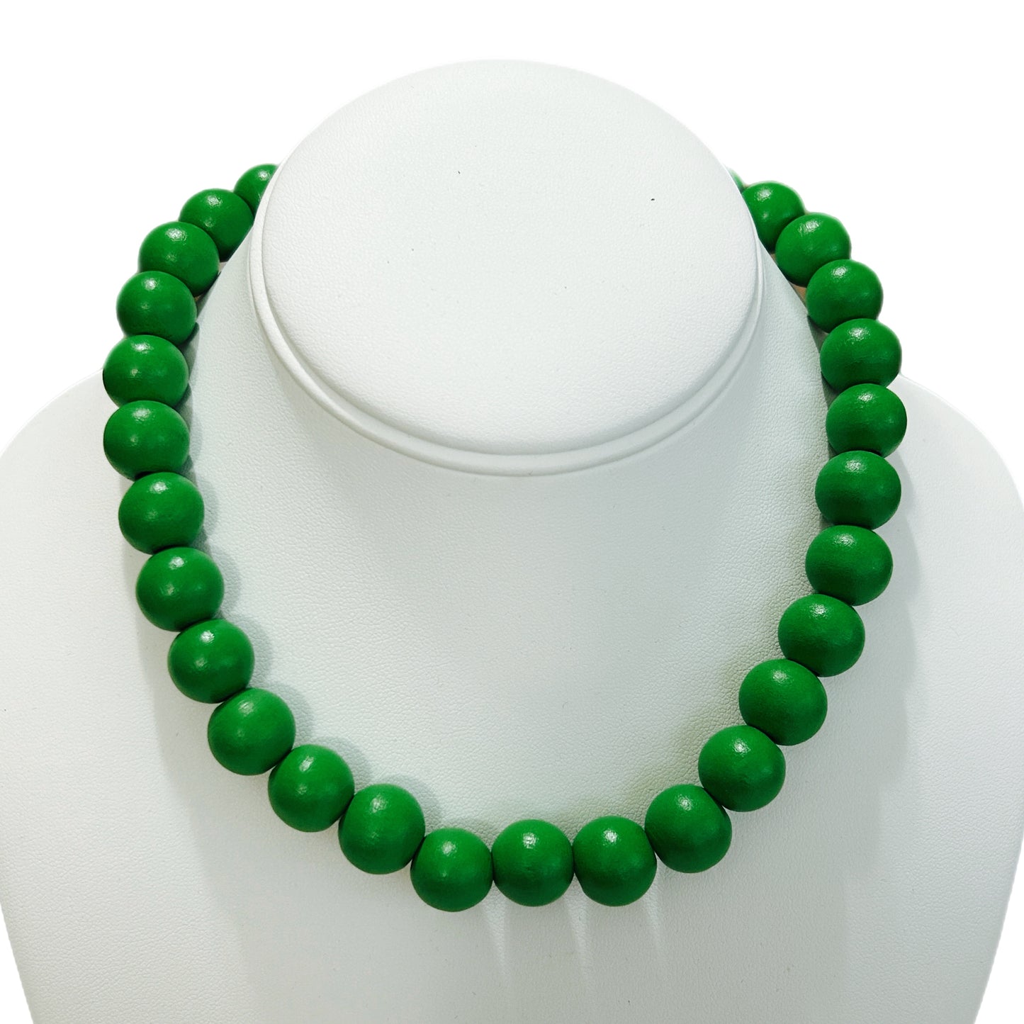 Green Wooden Bead Necklace MN