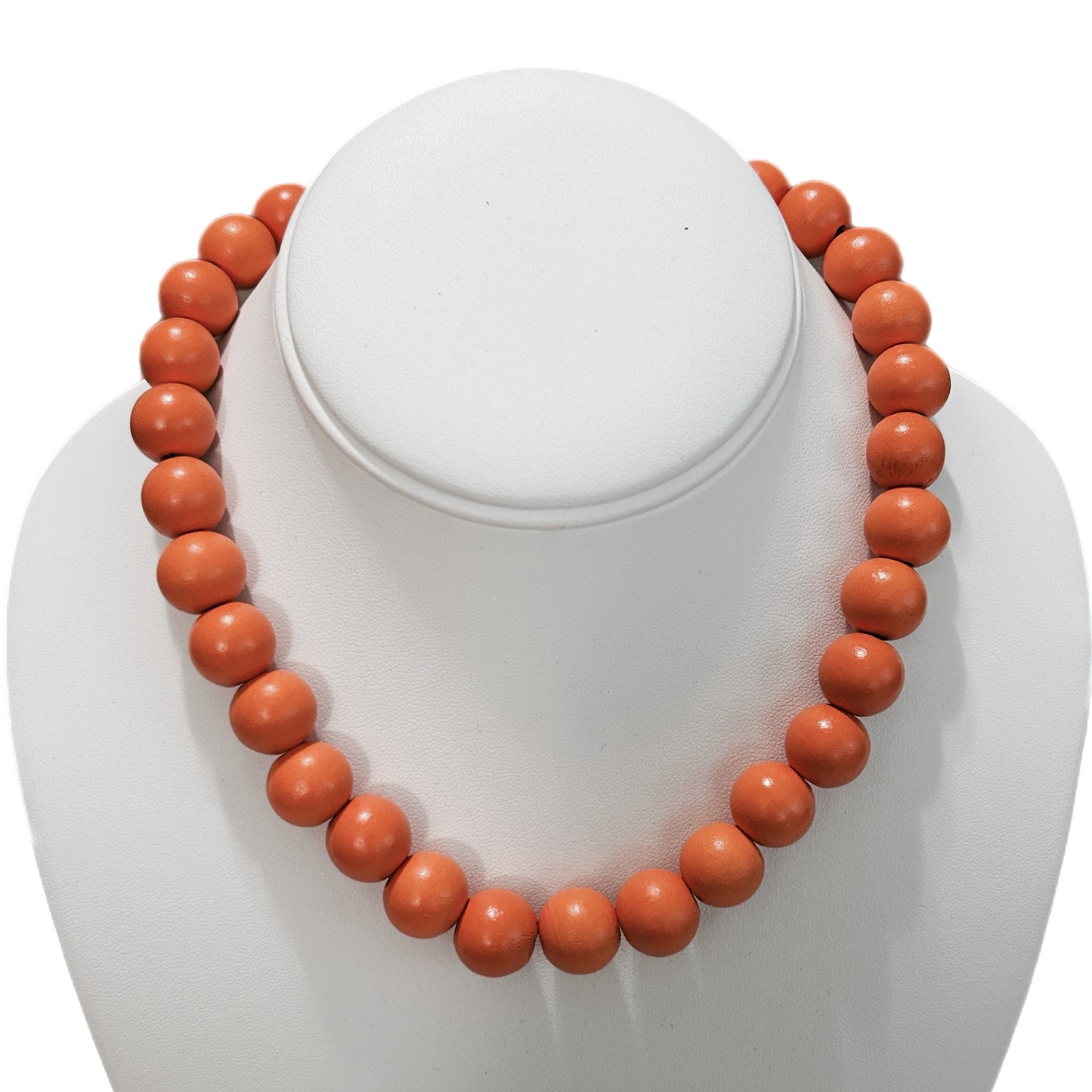 Orange Wooden Bead Necklace MN