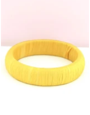 Yellow Raffia Wrapped Earrings & Bracelet Set MN