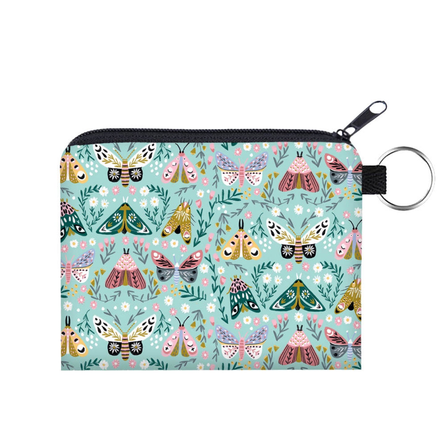 Mini Pouch - Butterfly Moth on Mint MNC