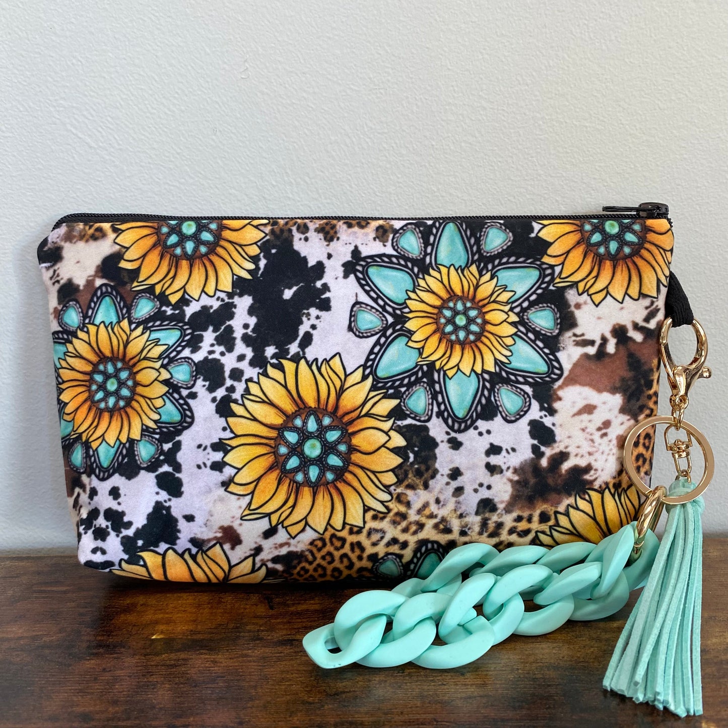 Pouch - Sunflower, Turquoise Sunflower MN