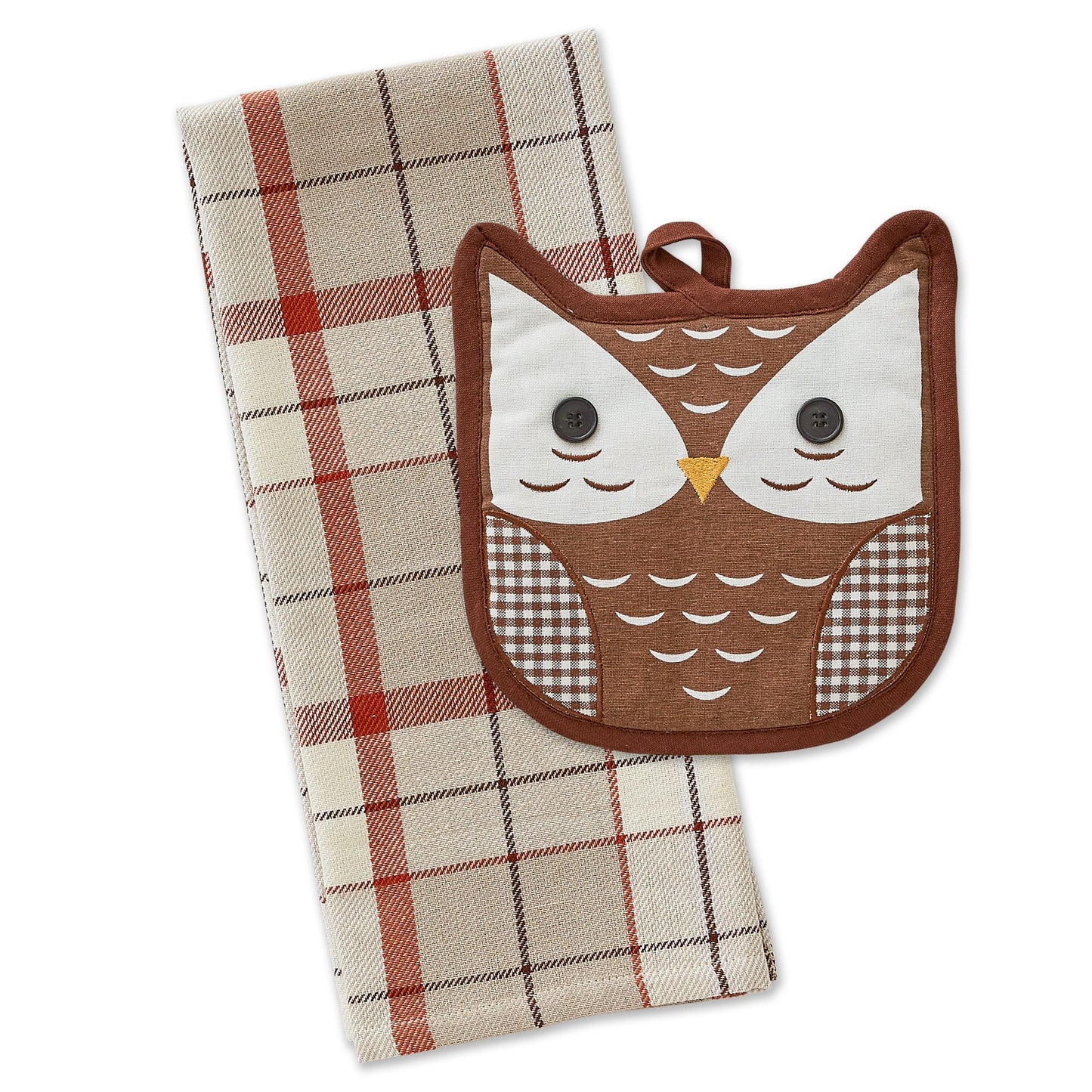 Autumn Owl Potholder Gift Set with Dishtowel MN