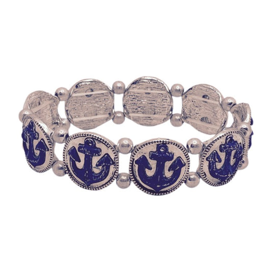 Navy Anchor Stretch Bracelet MNC