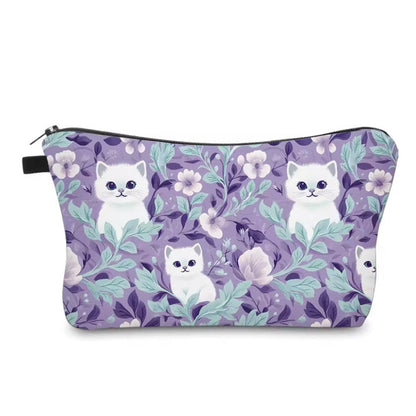 Pouch - Cats Purple Turquoise