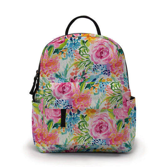 Mini Backpack - Pink Green Blue Floral