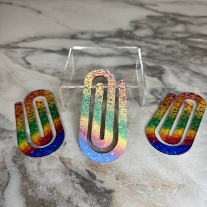 Jumbo Paperclip - Rainbow Glitter