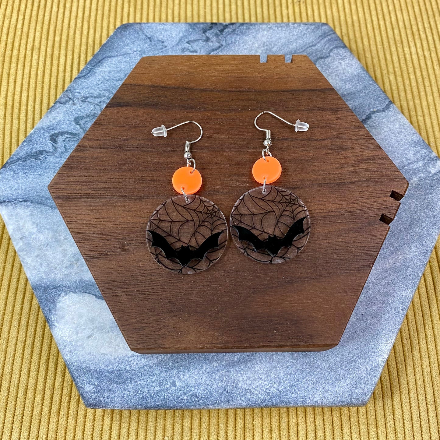 Dangle Earring - Acrylic - 3D Bat