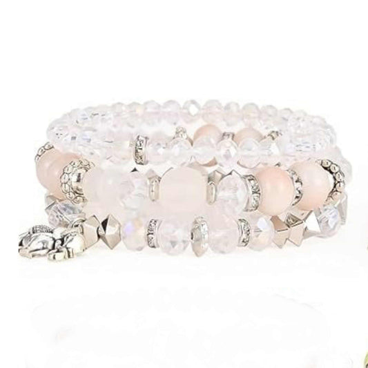 Boho 123 Silver Elephant Multi-layer Beaded Bracelet MN