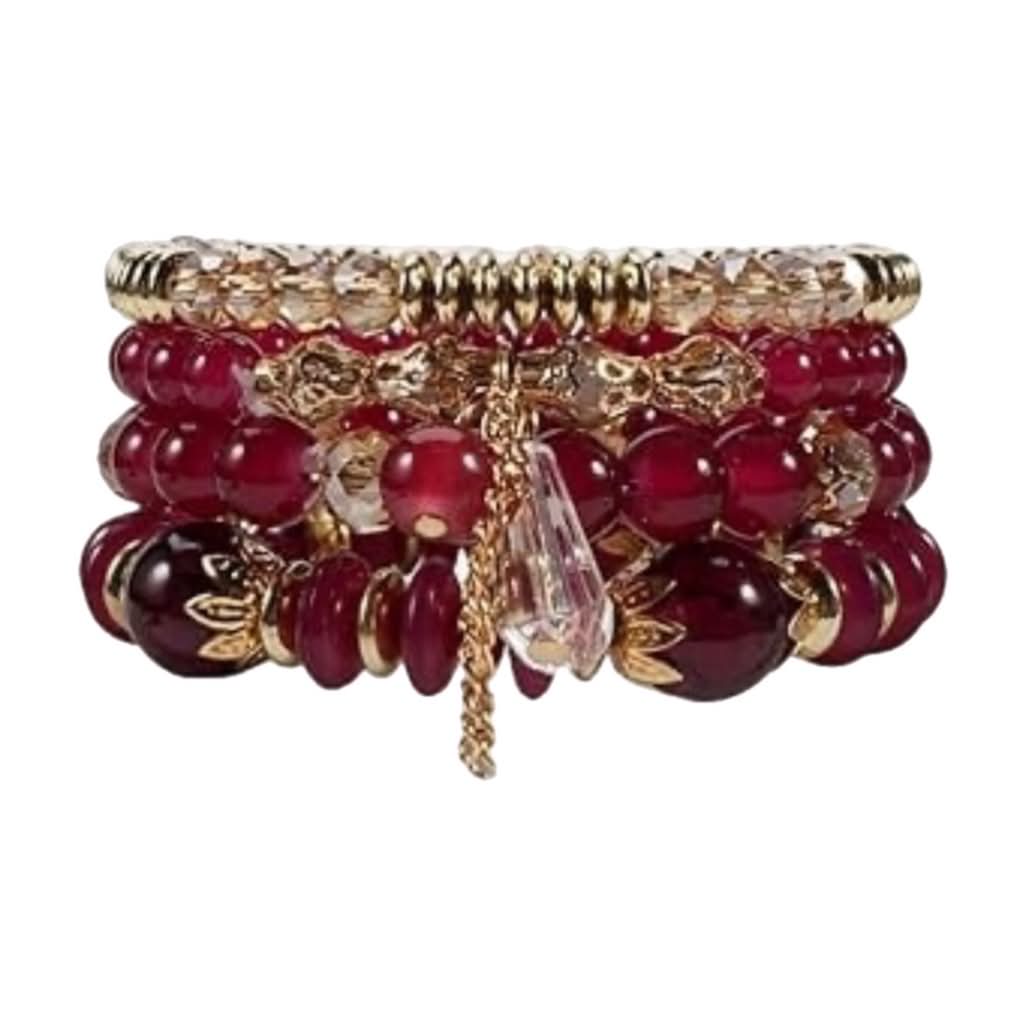Boho 026 Multi-layer Crystal Drop Beaded Bracelet MN