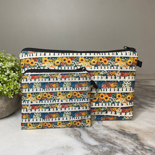 Pouch & Mini Pouch Bundled Set - Sunflower Pots