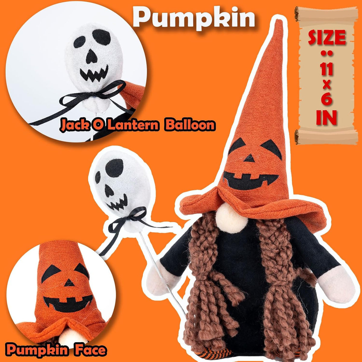 Halloween Gnomes Plush Elf