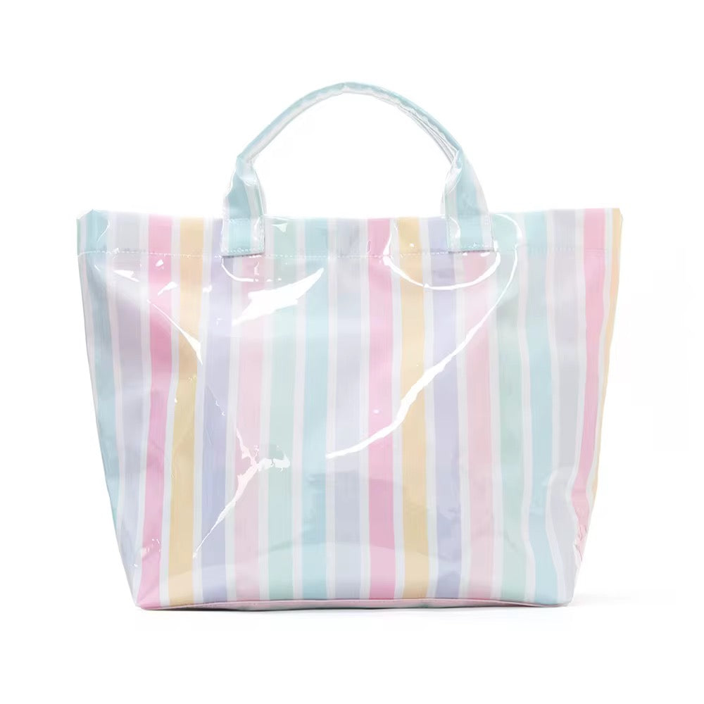 The April Vinyl Tote Bag - Stripes