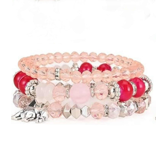 Boho 127 Silver Elephant Multi-layer Beaded Bracelet MN