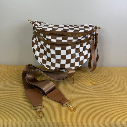 Roni - Nylon Crossbody - Taupe Brown