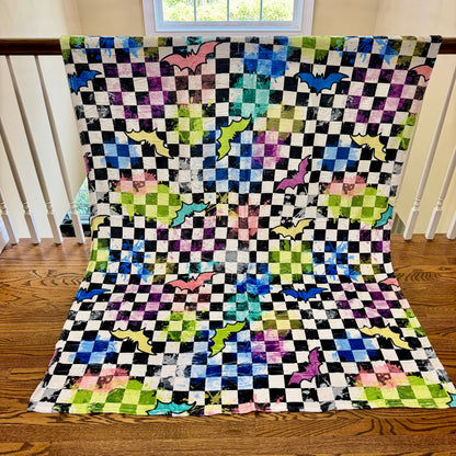 Blanket Halloween #24 - Rainbow Bat Checker - PREORDER ends 7/25