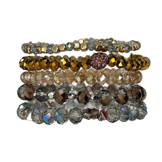 Boho 111 Multi-layer Crystal Multicolor Glass Beaded Bracelet MN
