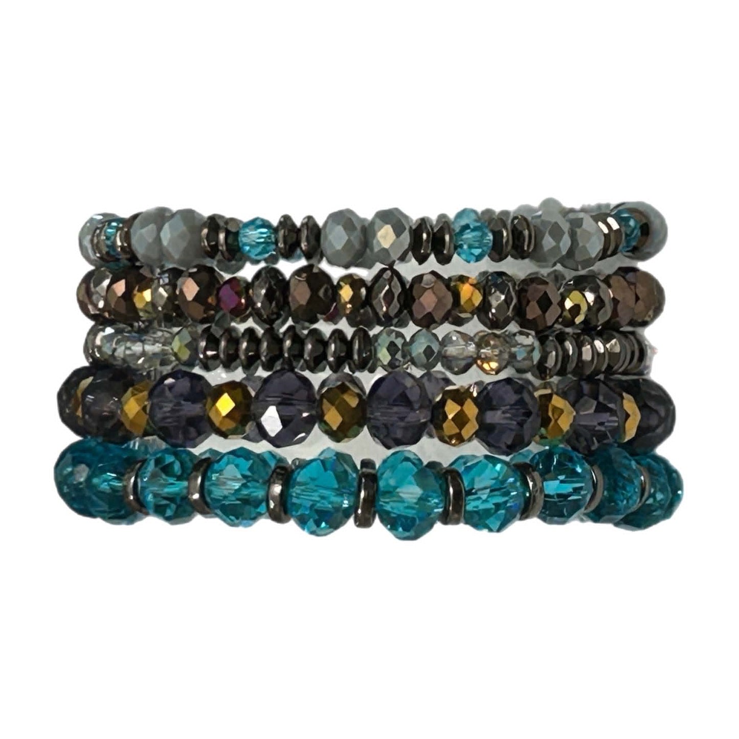 Boho 112 Multi-layer Crystal Multicolor Glass Beaded Bracelet MN