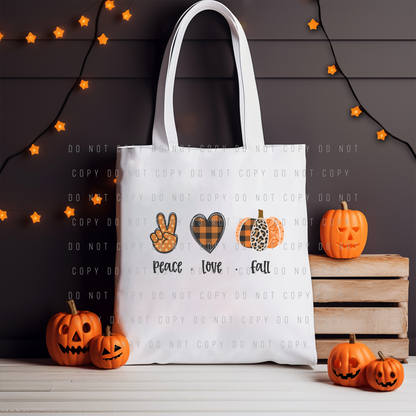 Tote Bag - Halloween - Peace Love Fall