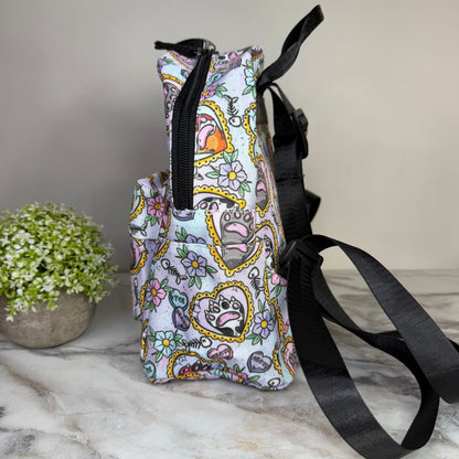 Mini Backpack - Cat Paw Meow on Pastel