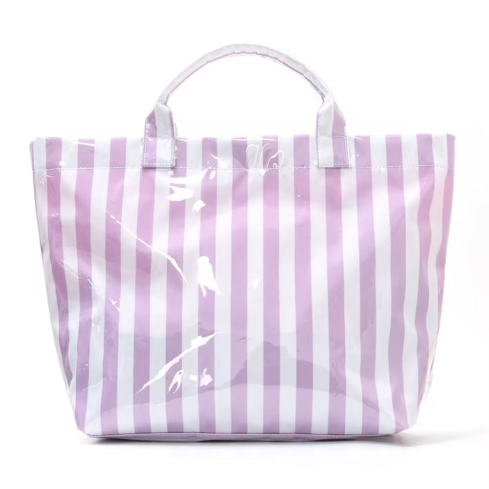 The April Vinyl Tote Bag - Stripes