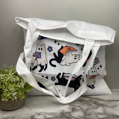 Tote Bag - Halloween - Cat Books