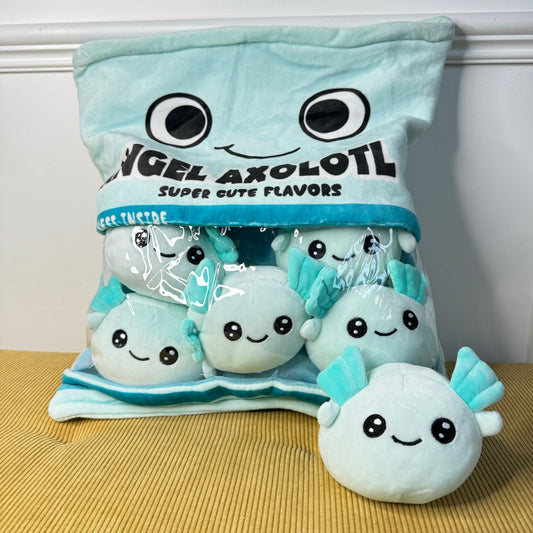 Stuffed Bag of Axolotls - Blue