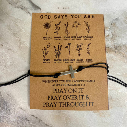 Bracelet - Make A Wish - Religious Cross God Says