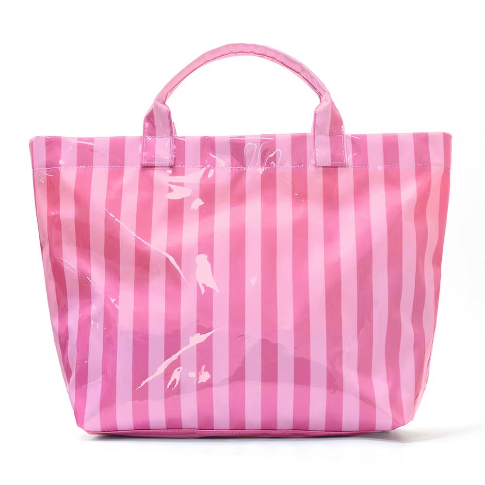 The April Vinyl Tote Bag - Stripes