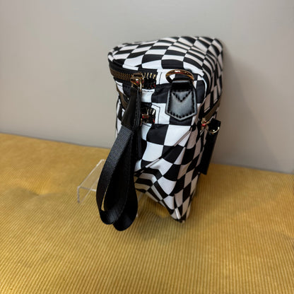 Roni - Checkered - Nylon Crossbody - Black & White