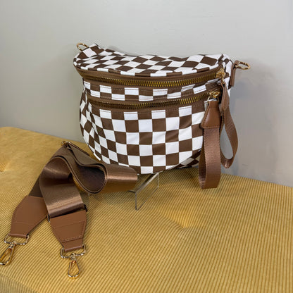 Roni - Nylon Crossbody - Taupe Brown