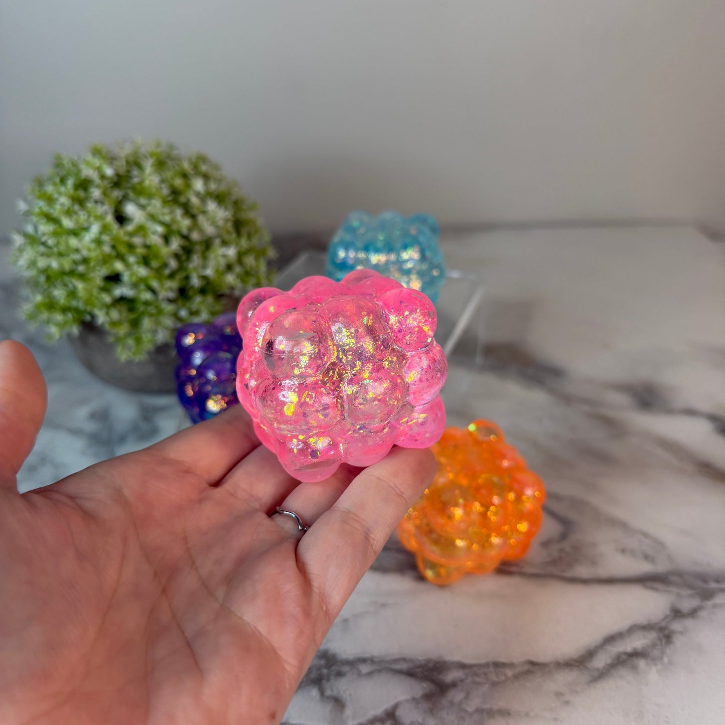 Squishy Toy - Smooth Cube, Glitter - PREORDER
