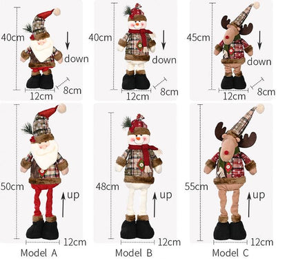 Telescopic Standing Christmas Decor - Plaid - PREORDER 10/3-10/6