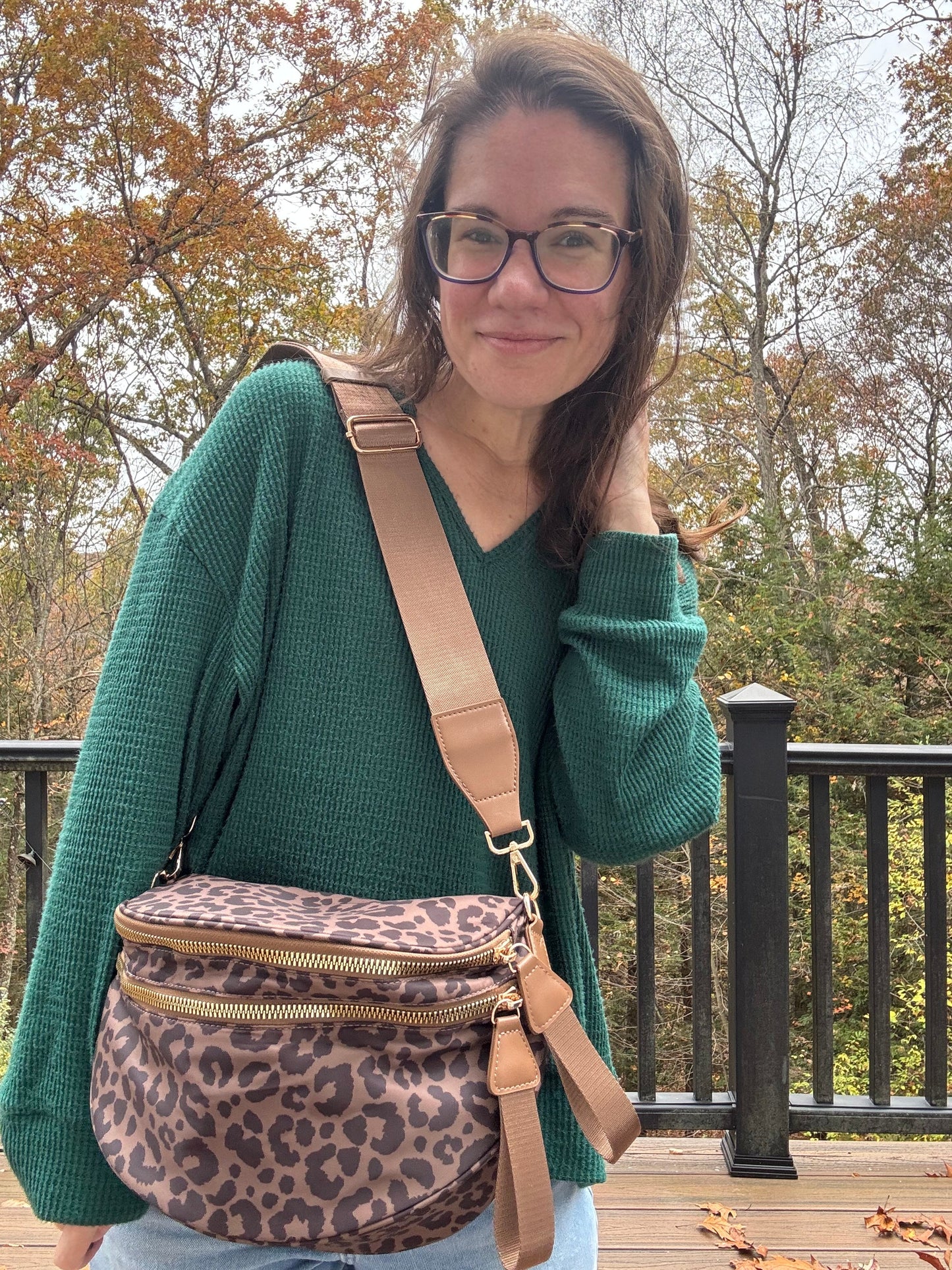 The Roni Nylon Crossbody - Animal Print Chocolate