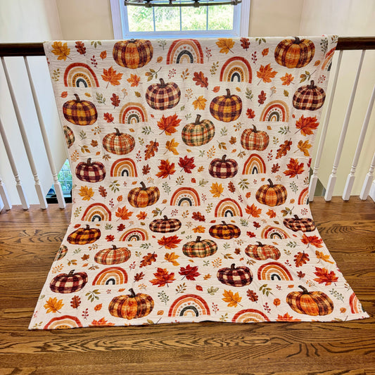 Blanket Halloween #2 - Plaid Pumpkins - PREORDER ends 7/25