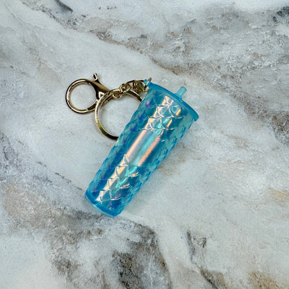 Keychain - Studded Tumbler - Blue Mermaid