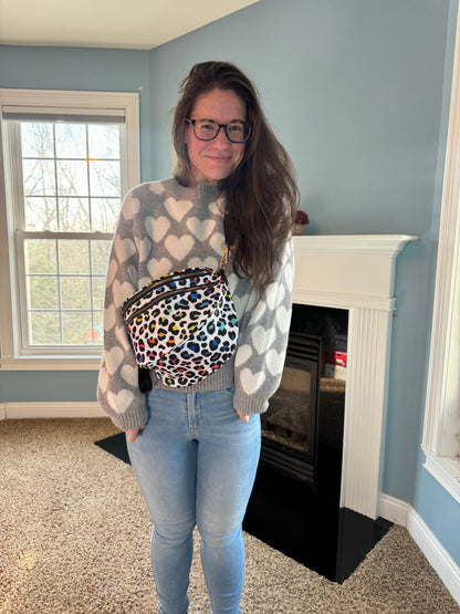 The Roni Nylon Crossbody - Rainbow Animal Print