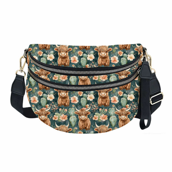 The Roni Nylon Crossbody - Highland Cow Cactus