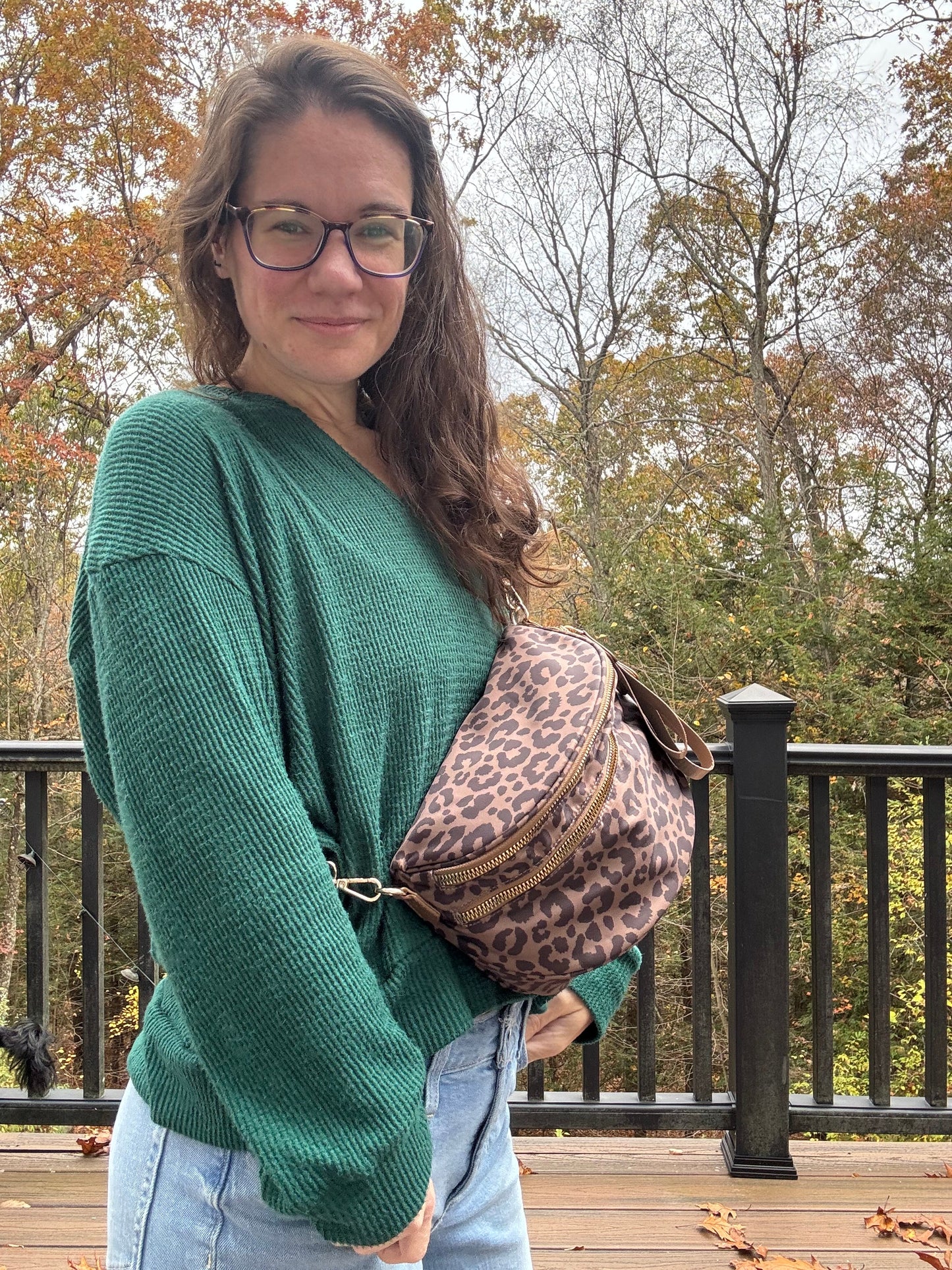 The Roni Nylon Crossbody - Animal Print Chocolate