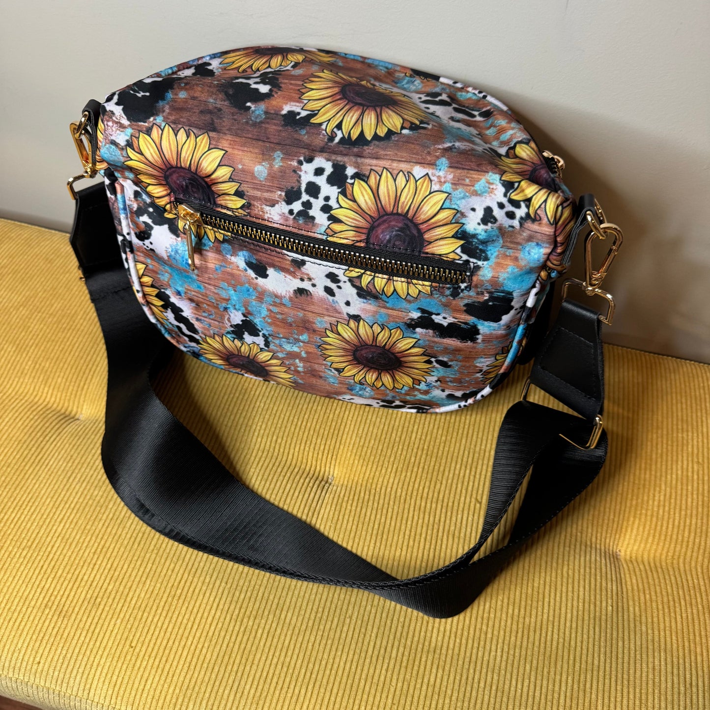 The Roni Nylon Crossbody - Sunflower Cow Wood - PREORDER