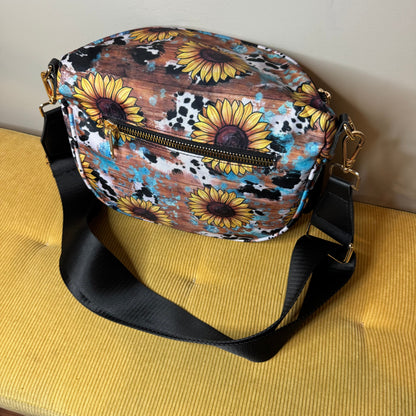 The Roni Nylon Crossbody - Sunflower Cow Wood - PREORDER