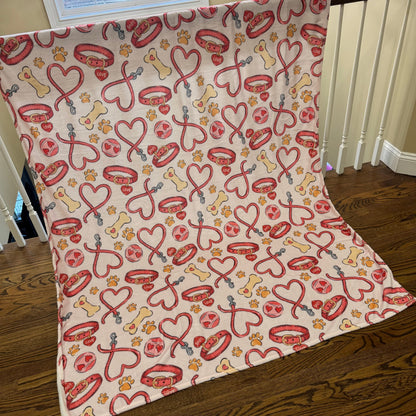 Blanket - Valentine’s Day - Leash Paw Dog Heart
