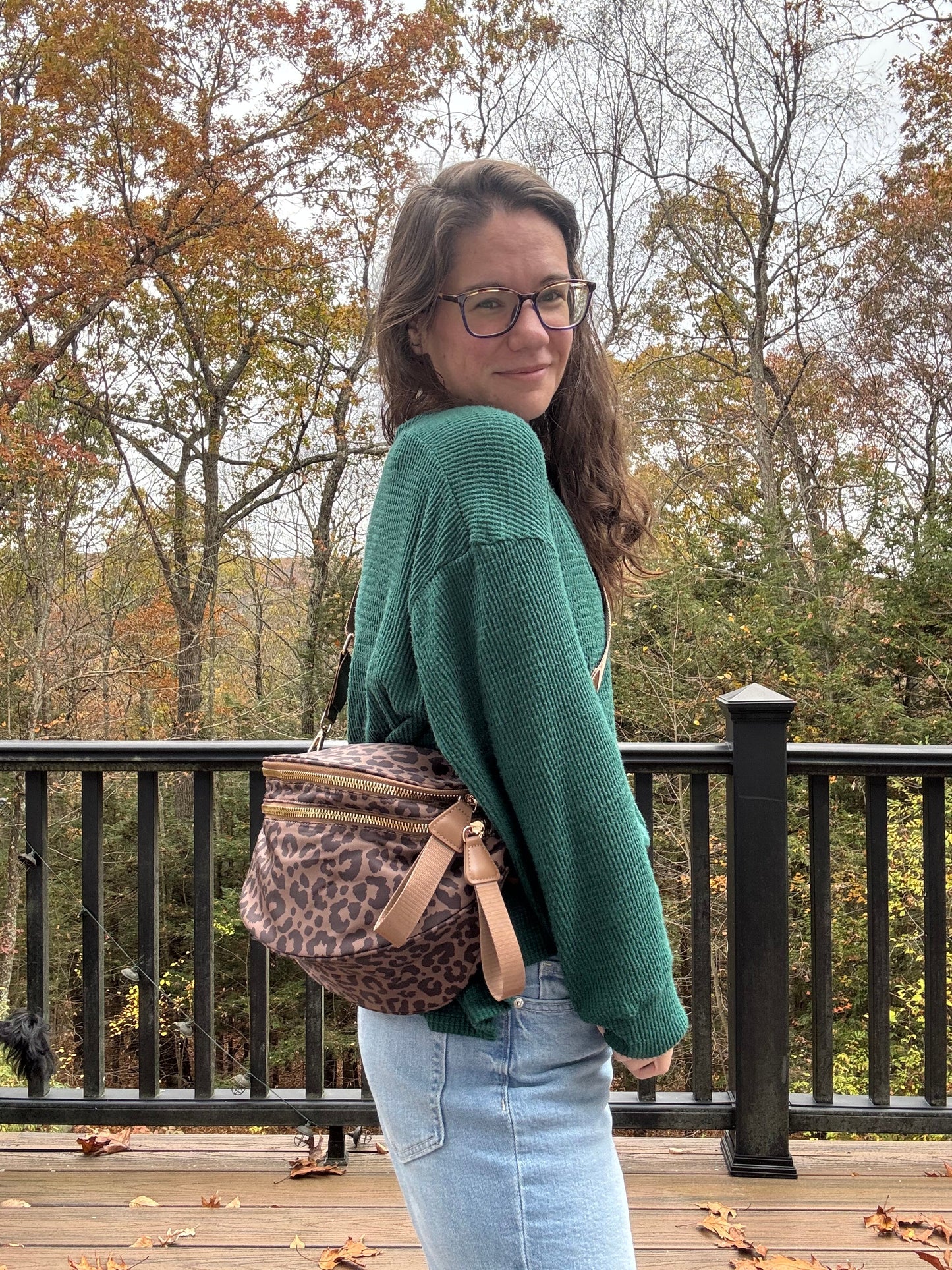 The Roni Nylon Crossbody - Animal Print Chocolate