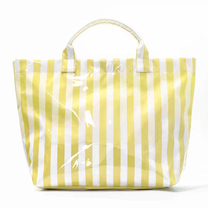 The April Vinyl Tote Bag - Stripes